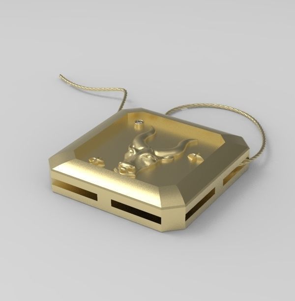Taurus Pendant 3D print model_3
