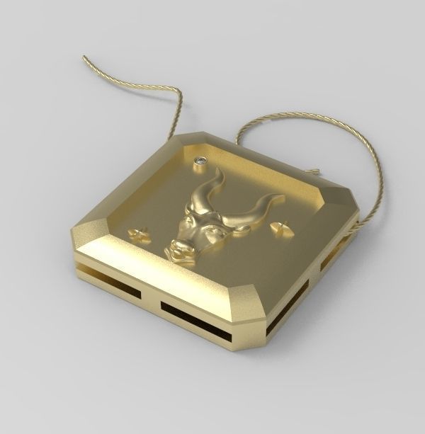 Taurus Pendant 3D print model_6