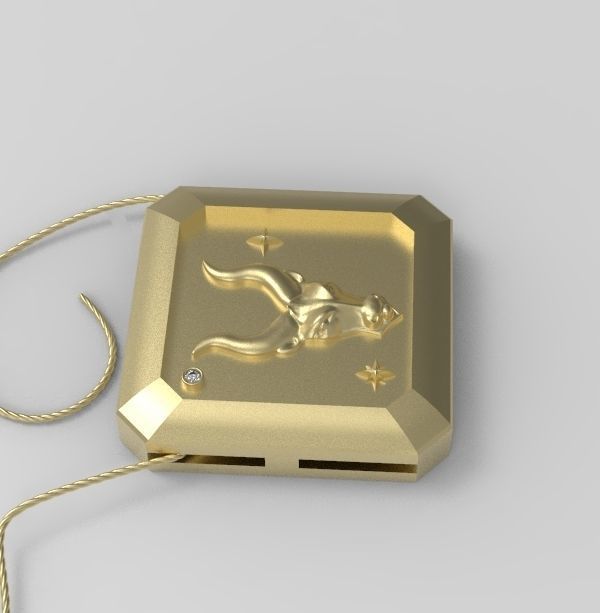Taurus Pendant 3D print model_8