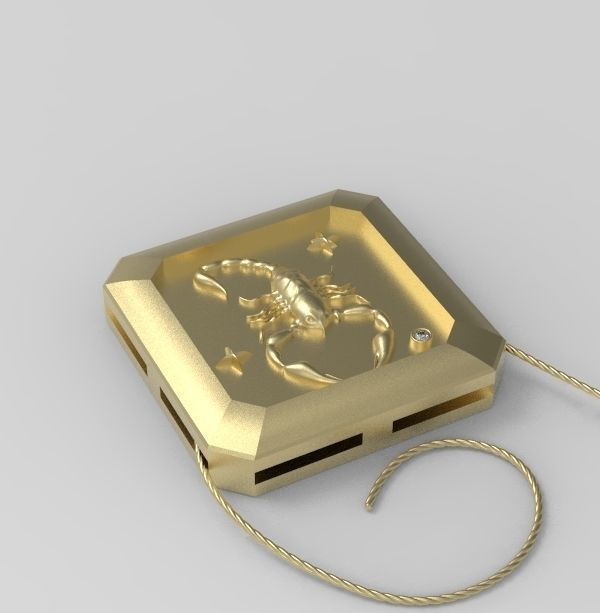 Scorpio Pendant 3D print model_4