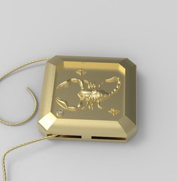 Scorpio Pendant 3D print model_8