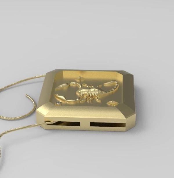 Scorpio Pendant 3D print model_2