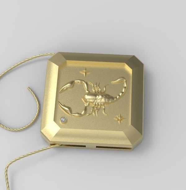 Scorpio Pendant 3D print model_11