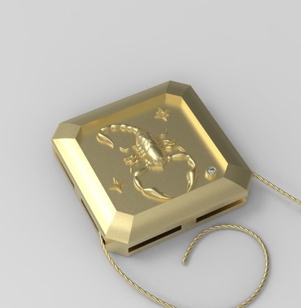 Scorpio Pendant 3D print model_7