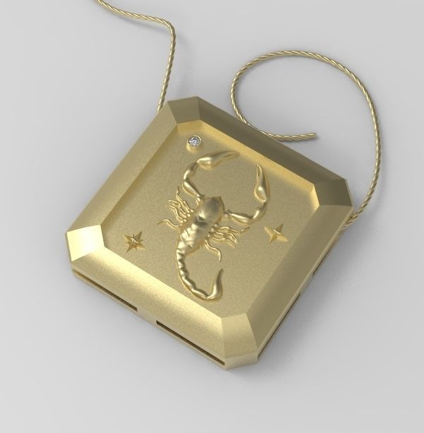 Scorpio Pendant 3D print model_12