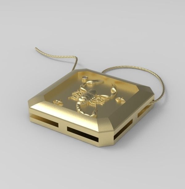Scorpio Pendant 3D print model_3