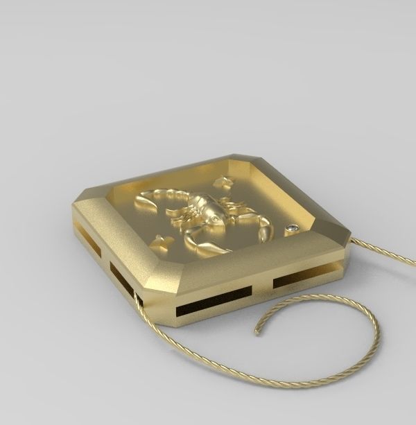 Scorpio Pendant 3D print model_1