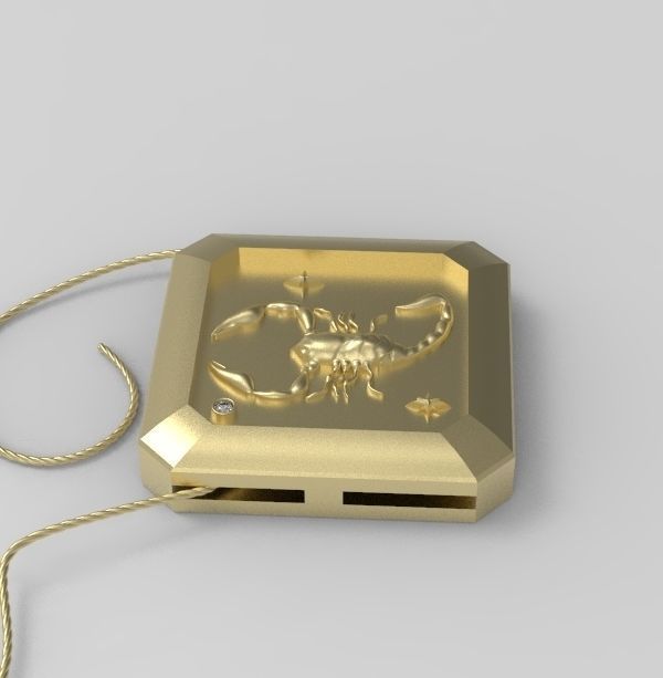 Scorpio Pendant 3D print model_5