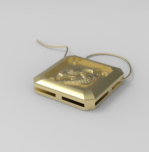 Pisces Pendant 3D print model_3