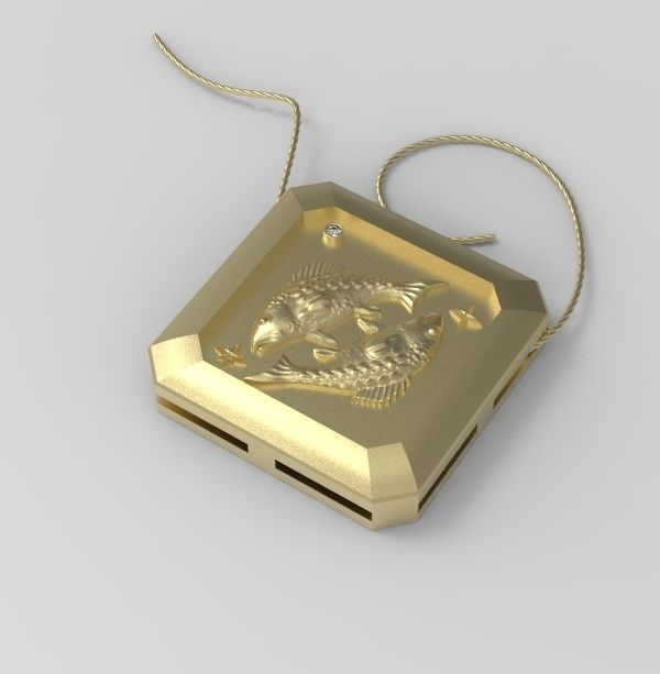 Pisces Pendant 3D print model_9