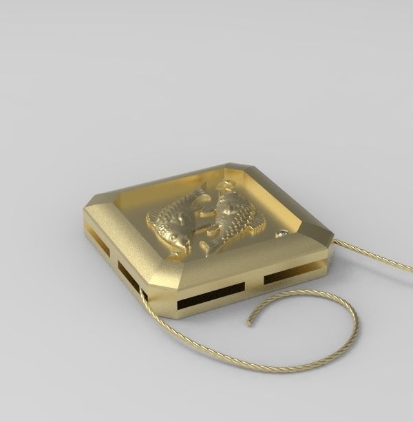 Pisces Pendant 3D print model_1