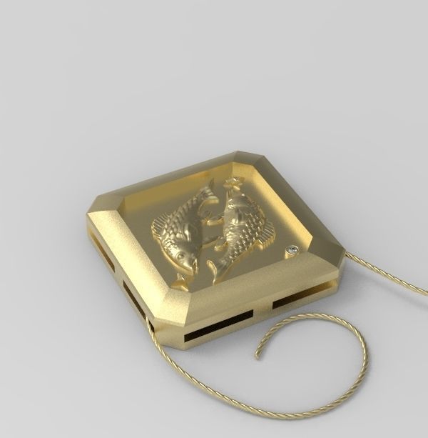 Pisces Pendant 3D print model_4