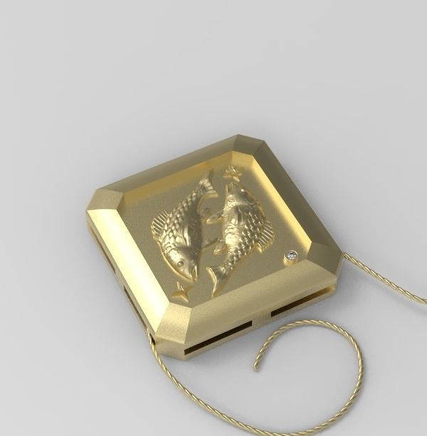 Pisces Pendant 3D print model_7