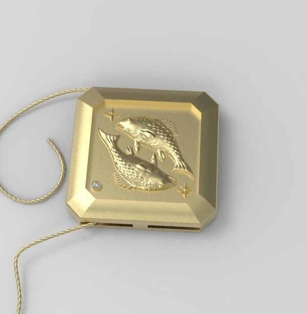 Pisces Pendant 3D print model_11