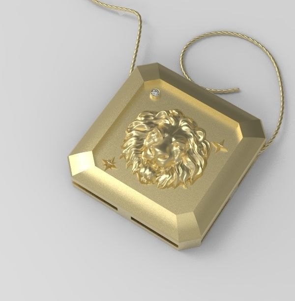 Leo Pendant 3D print model_12