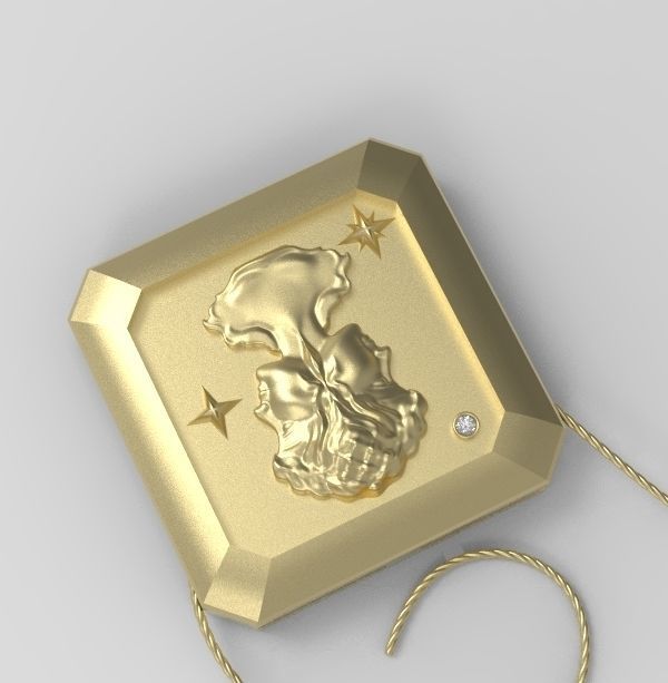 Gemini Pendant 3D print model_13