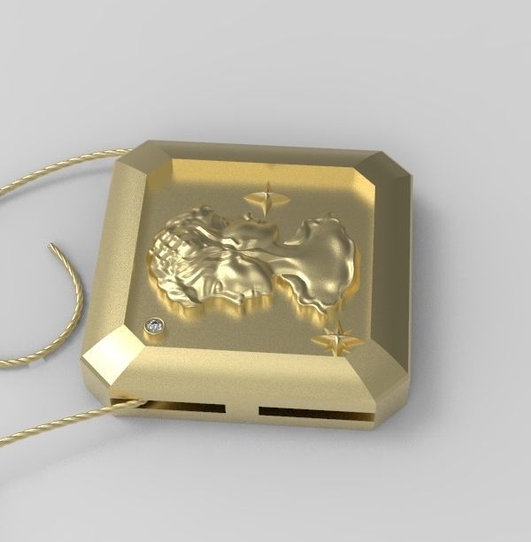 Gemini Pendant 3D print model_8