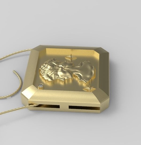 Gemini Pendant 3D print model_5