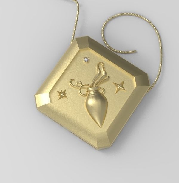 Aquarius Pendant 3D print model_15