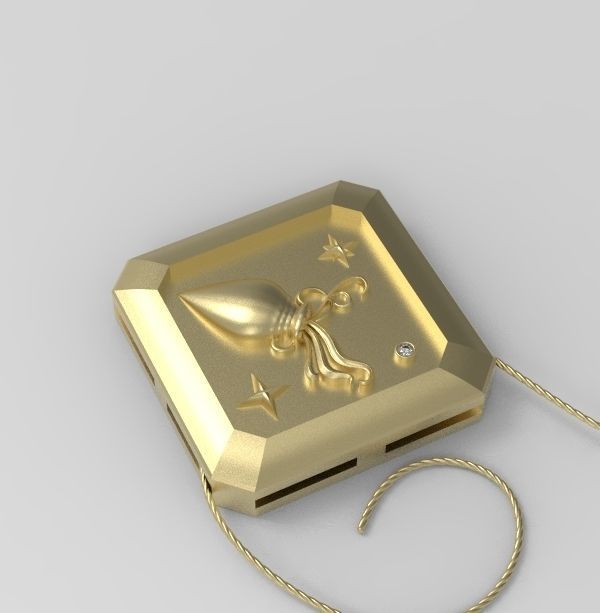 Aquarius Pendant 3D print model_7