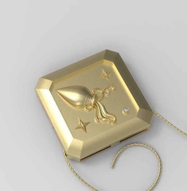 Aquarius Pendant 3D print model_10