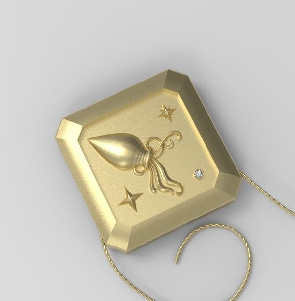 Aquarius Pendant 3D print model_13
