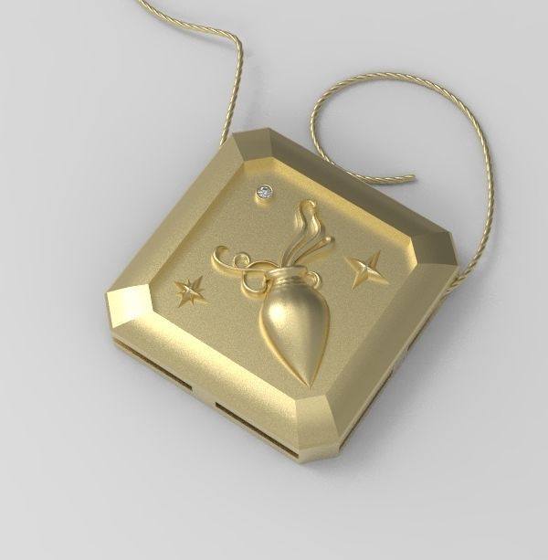 Aquarius Pendant 3D print model_12