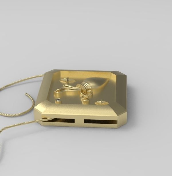 Aquarius Pendant 3D print model_2