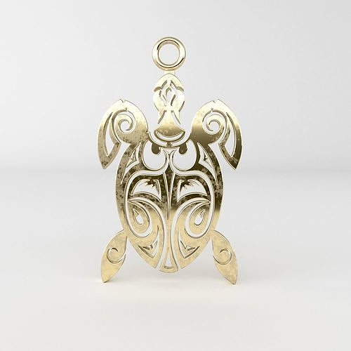 Maori turtle pendant 02 3D print model