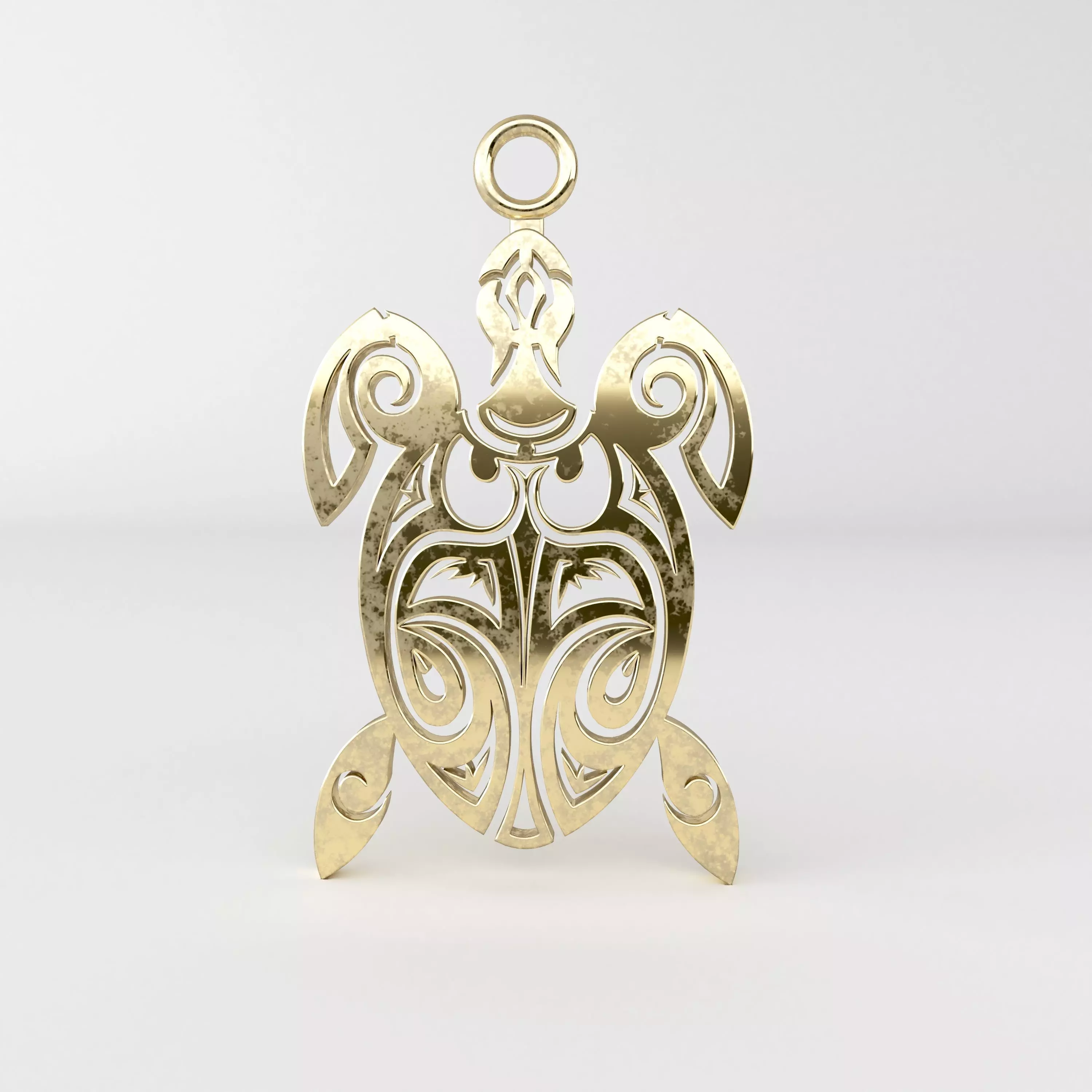 Maori turtle pendant 02 3D print model_0