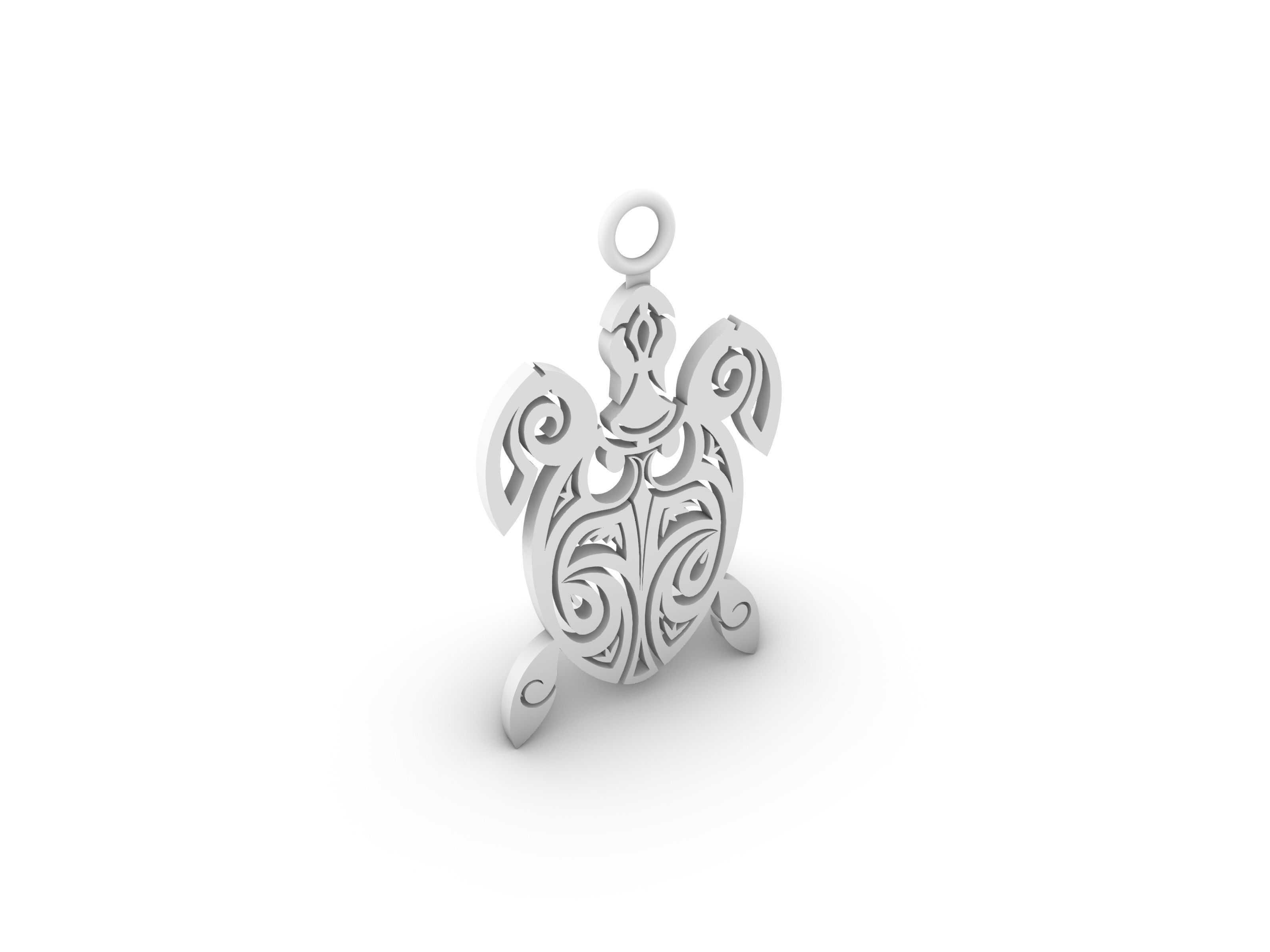 Maori turtle pendant 02 3D print model_6