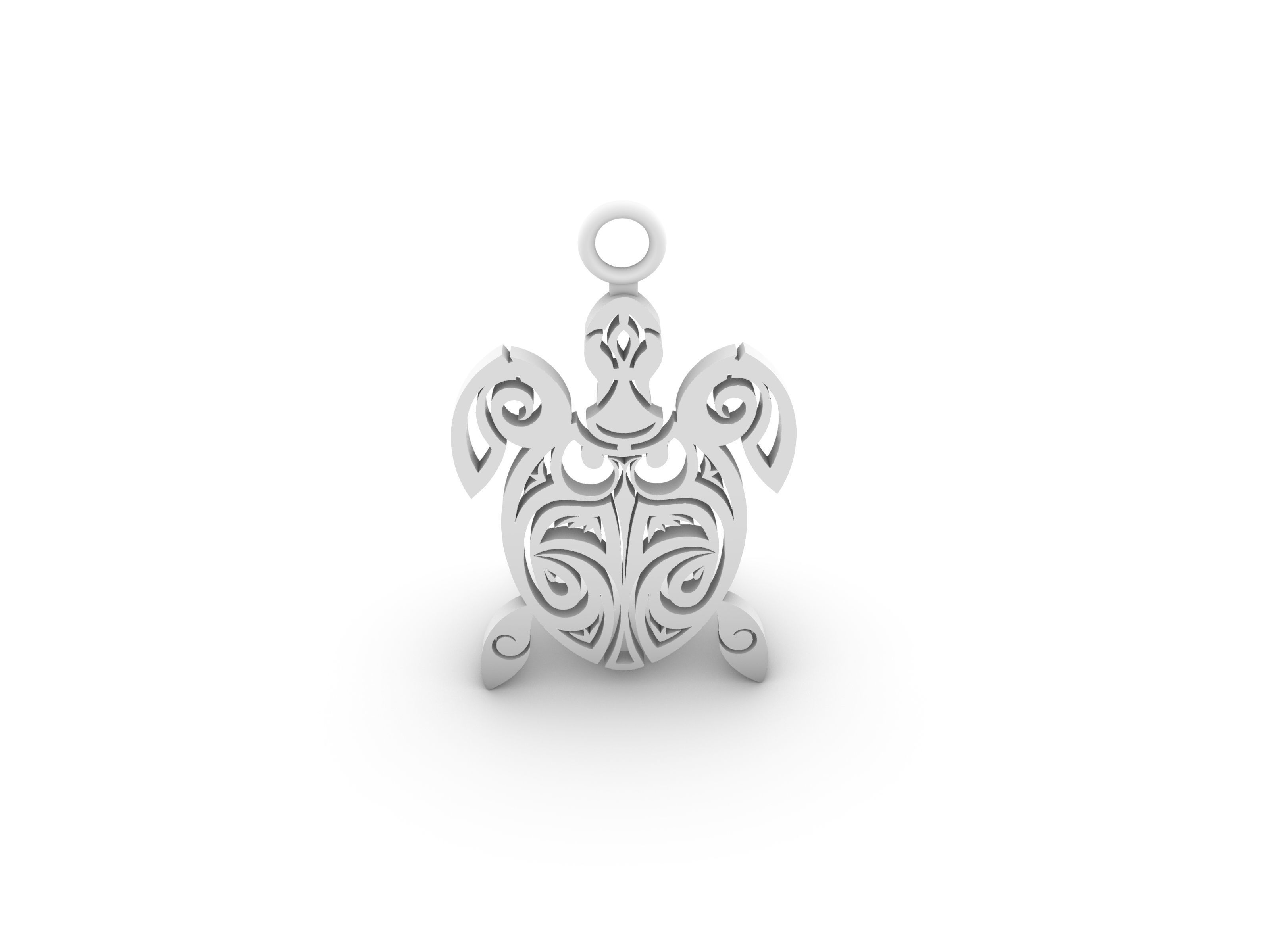 Maori turtle pendant 02 3D print model_7