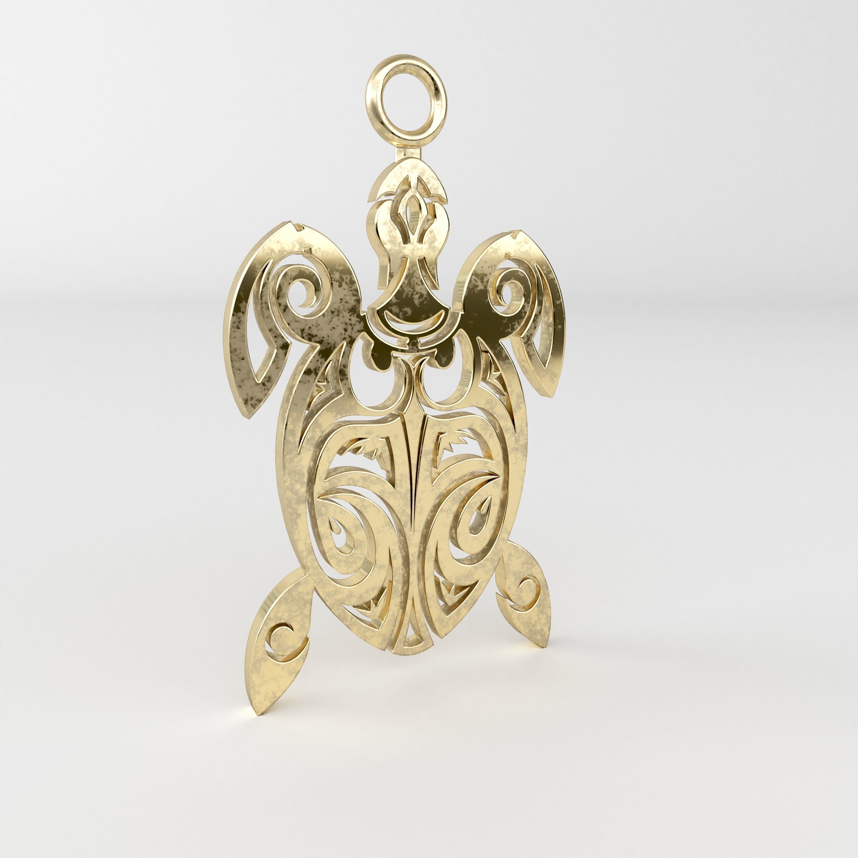 Maori turtle pendant 02 3D print model_1