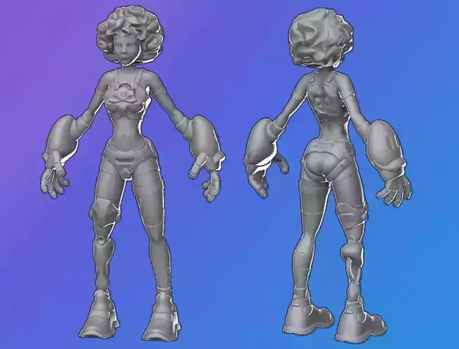 Sci-fi Girl - basemesh high-poly sculpt  3D model