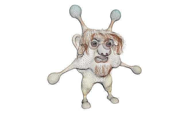 Bodalkus cartoon character is dancing 3D model