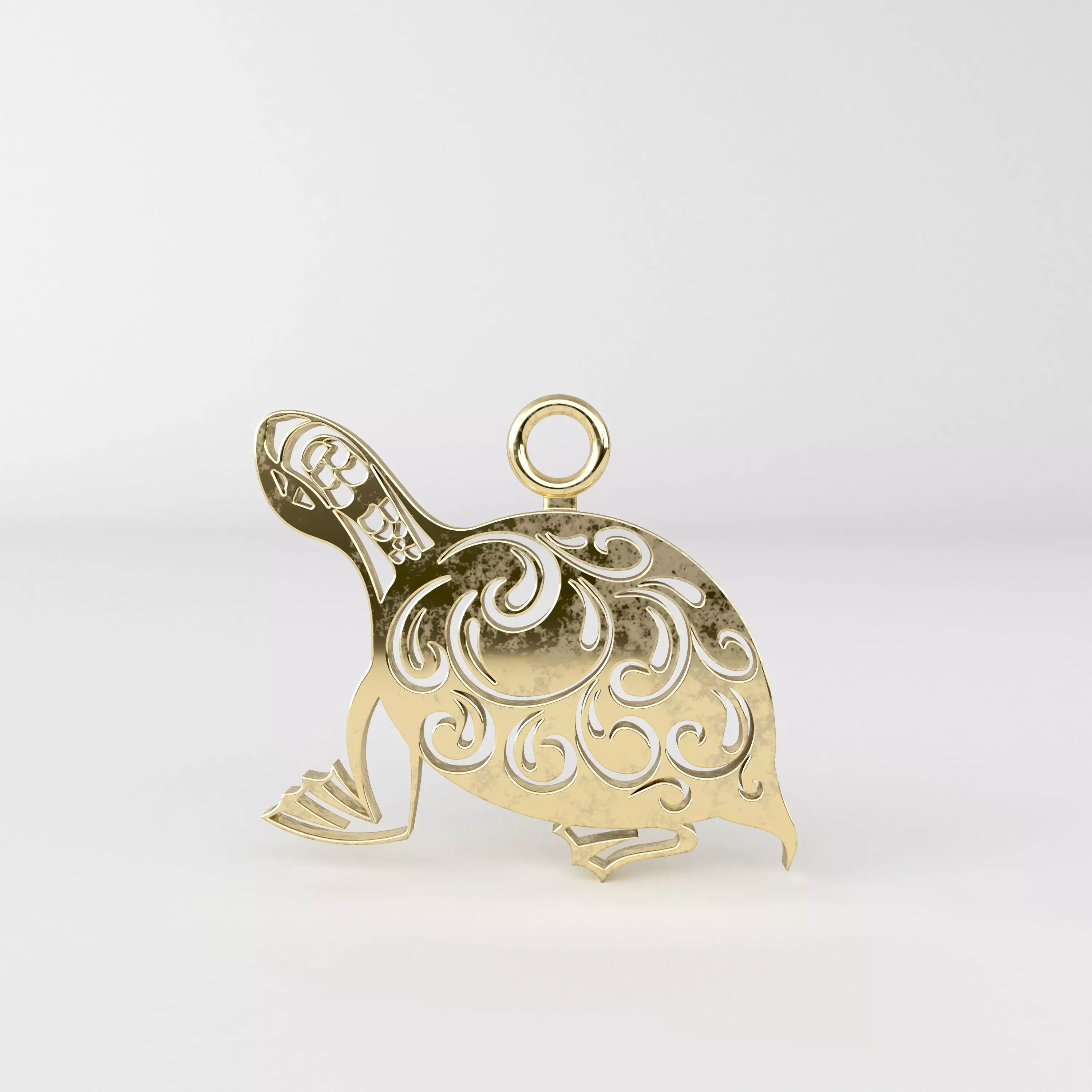 Maori turtle pendant 05 3D print model