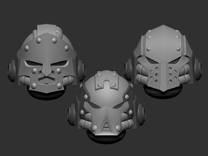 Marines alternative heads set 3D print model 3D print model