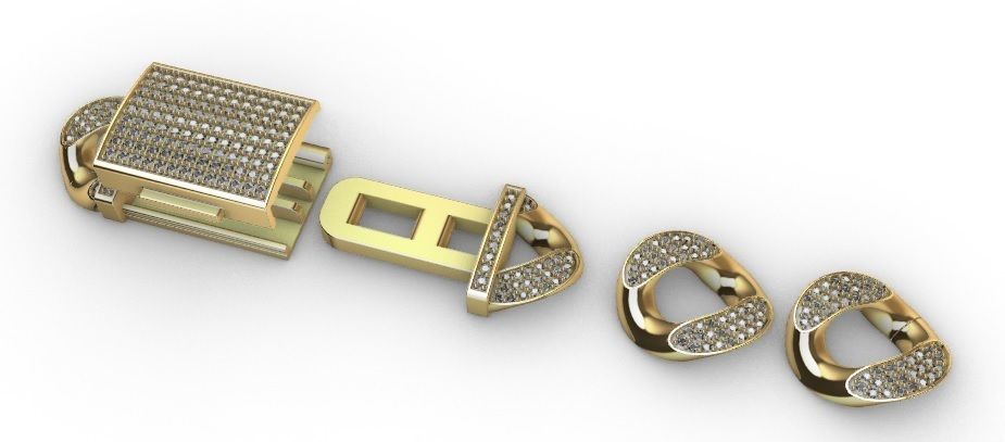 16 MM MIAMI CUBAN LINK CHAIN 3ROWS DIAMOND BRACELET OR NECKLACE 3D print model_5