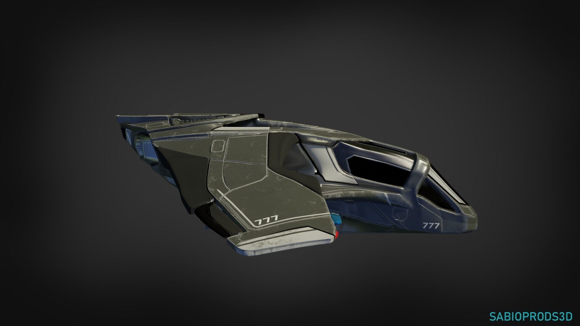 777 SPACESHIP sabioprods3d Low-poly 3D model_9