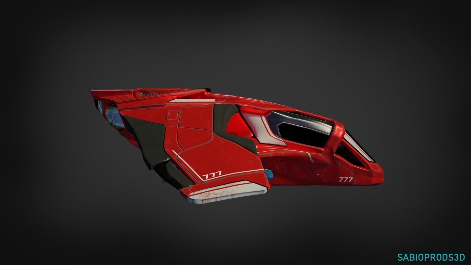 777 SPACESHIP sabioprods3d Low-poly 3D model_8