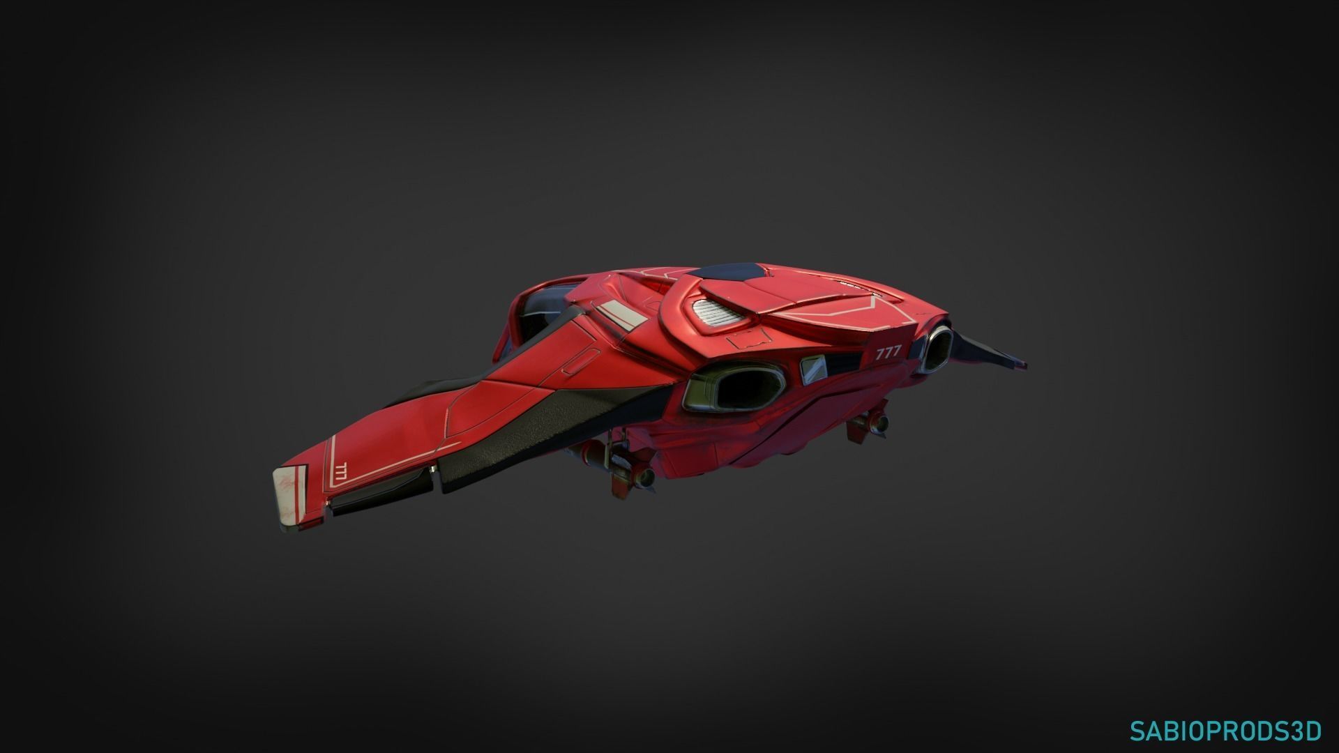 777 SPACESHIP sabioprods3d Low-poly 3D model_10