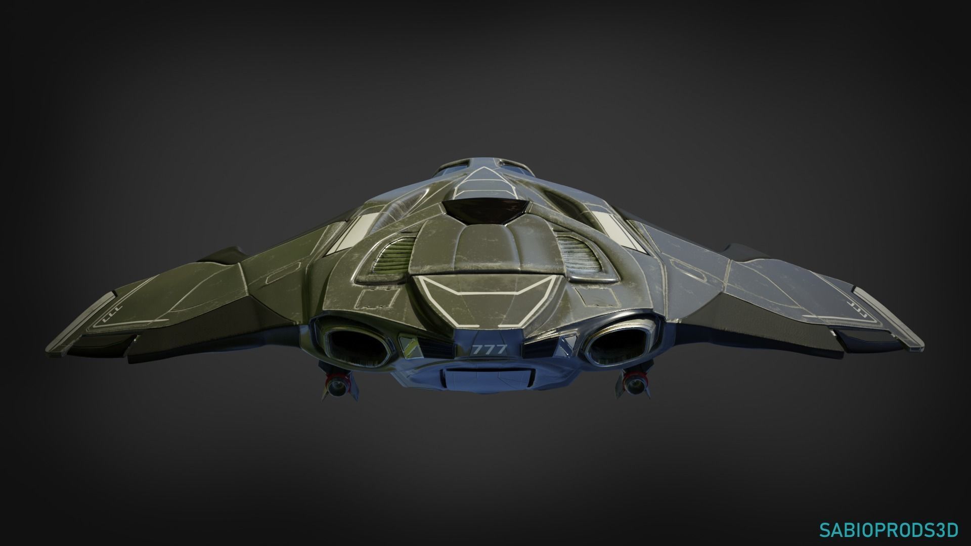 777 SPACESHIP sabioprods3d Low-poly 3D model_5