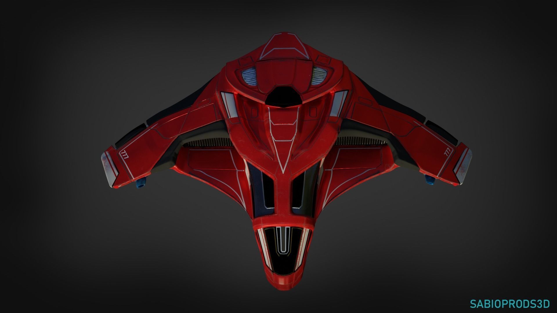 777 SPACESHIP sabioprods3d Low-poly 3D model_6