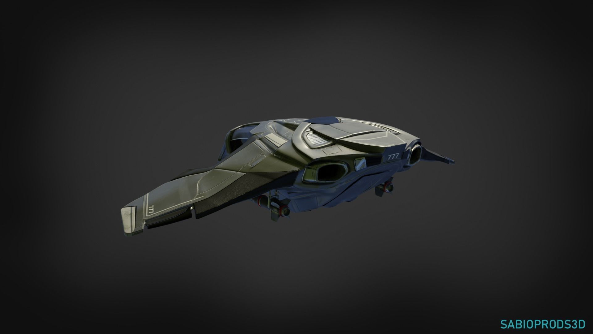 777 SPACESHIP sabioprods3d Low-poly 3D model_11