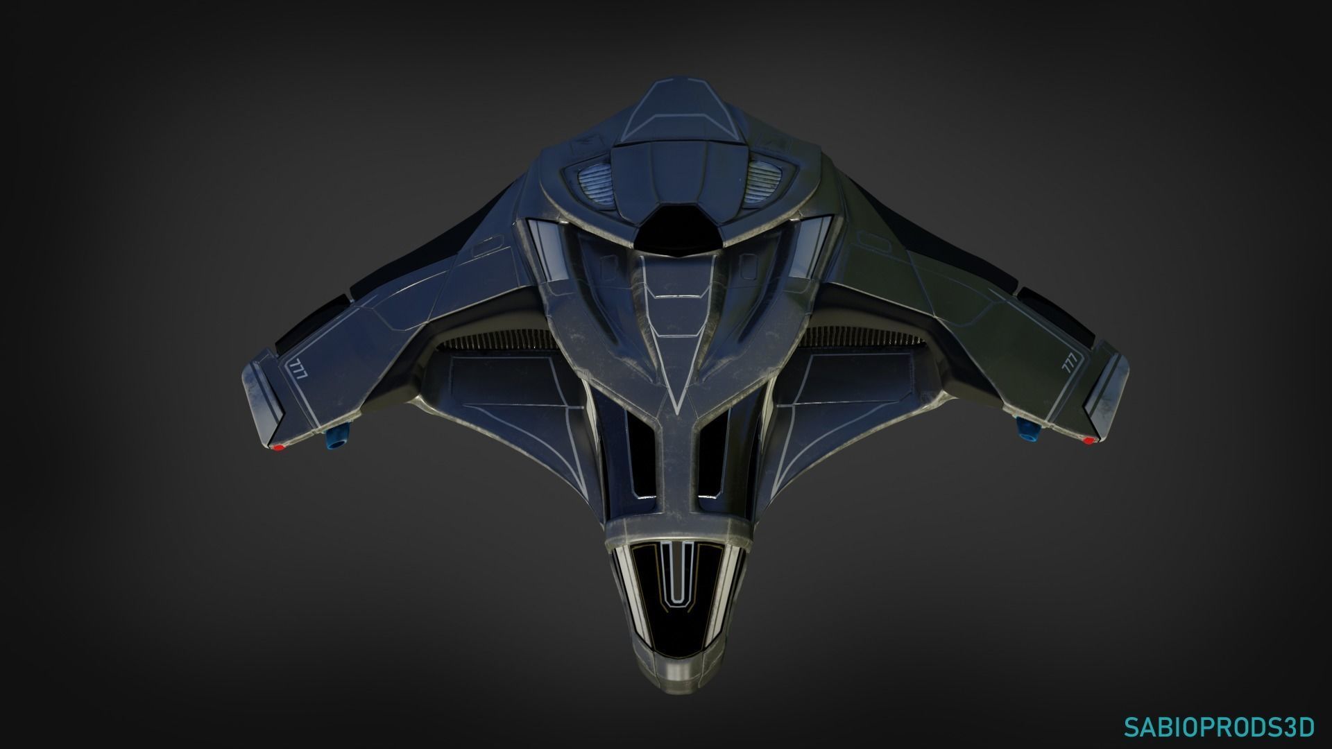 777 SPACESHIP sabioprods3d Low-poly 3D model_7