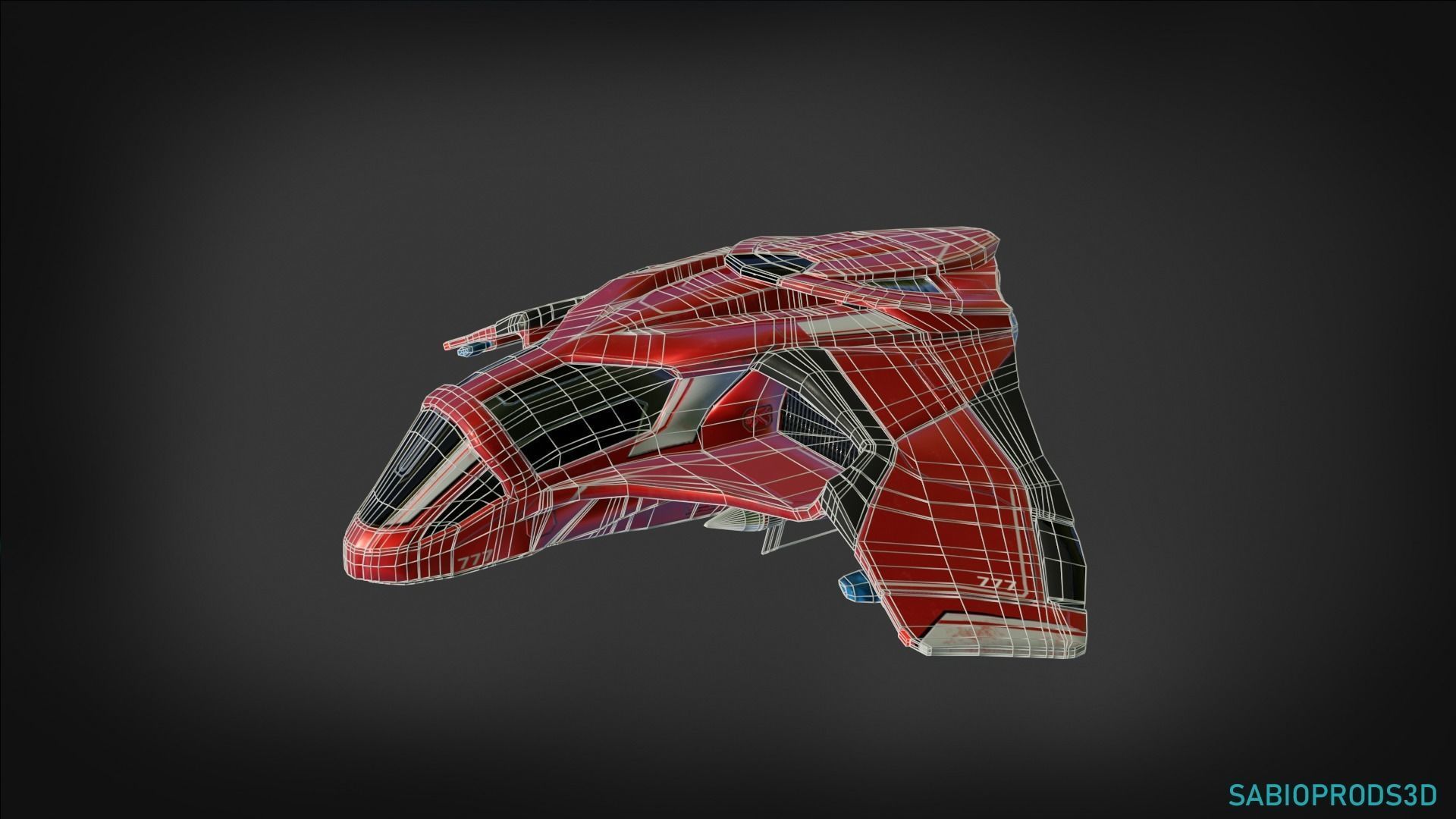 777 SPACESHIP sabioprods3d Low-poly 3D model_15