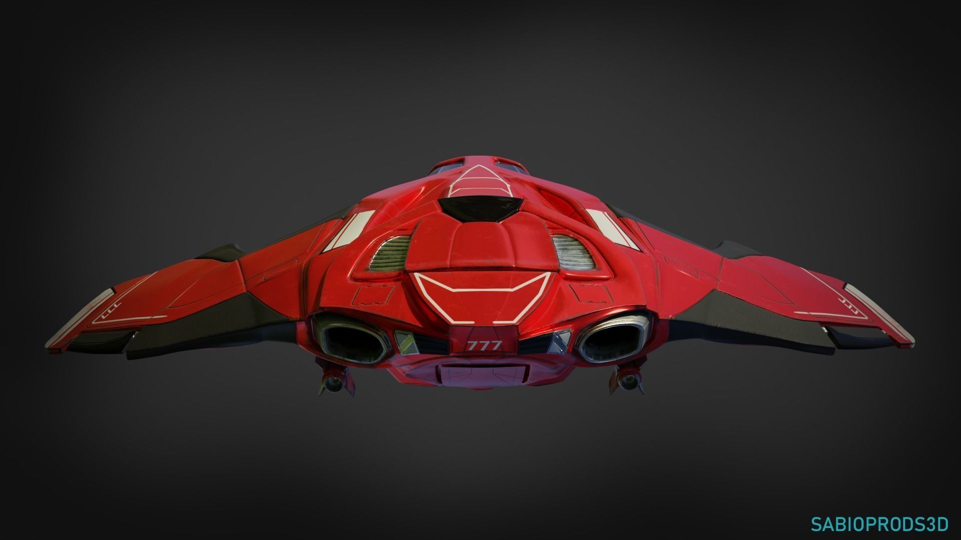 777 SPACESHIP sabioprods3d Low-poly 3D model_4