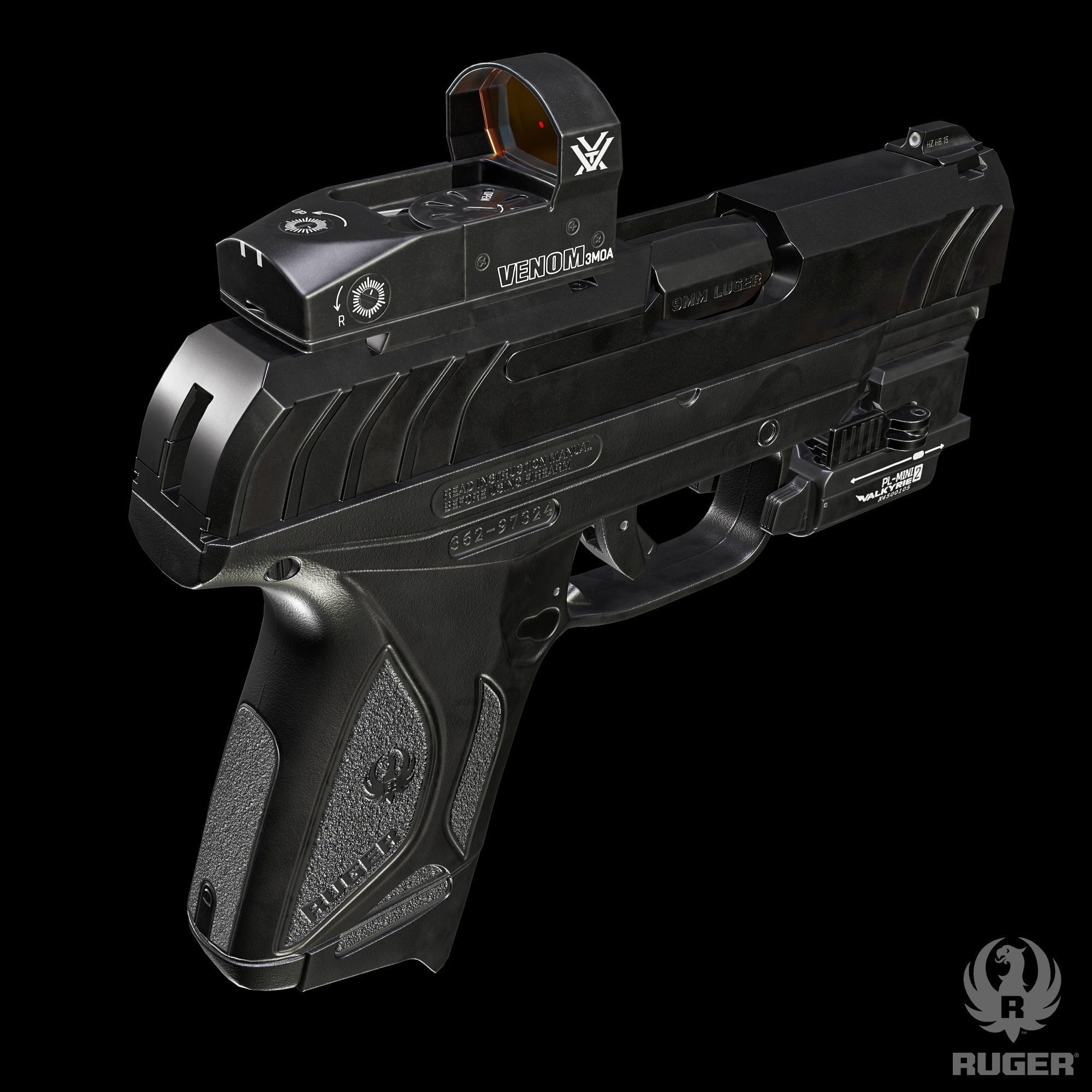 Ruger security 9 compact Low-poly 3D model_6