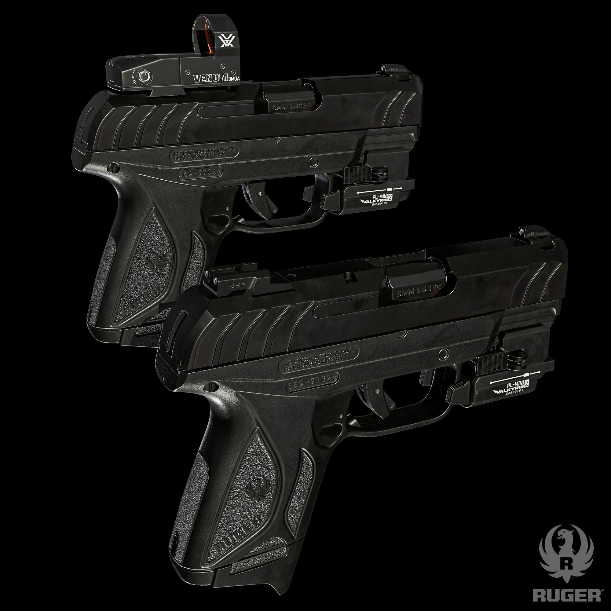 Ruger security 9 compact Low-poly 3D model_1