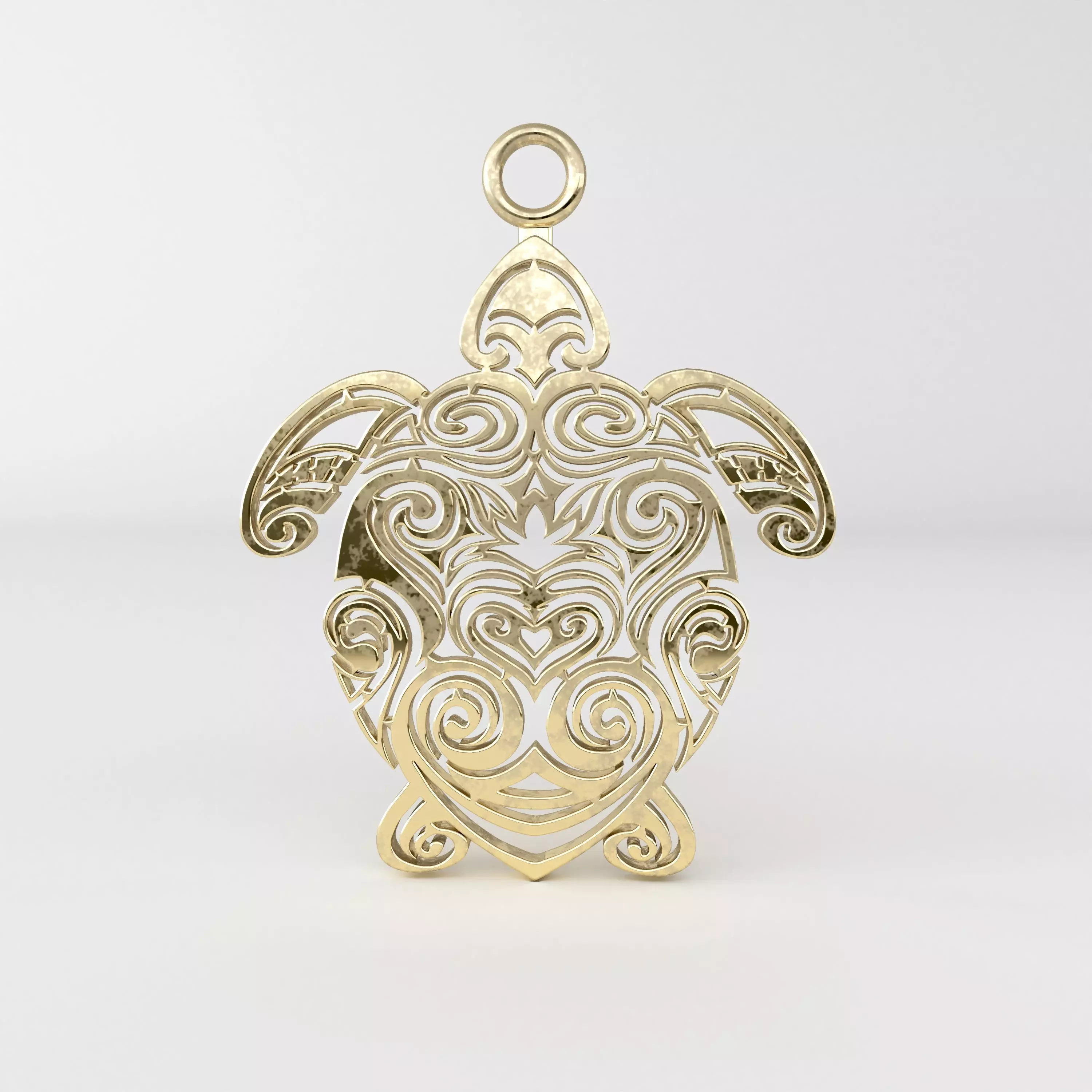Maori turtle pendant 08 3D print model